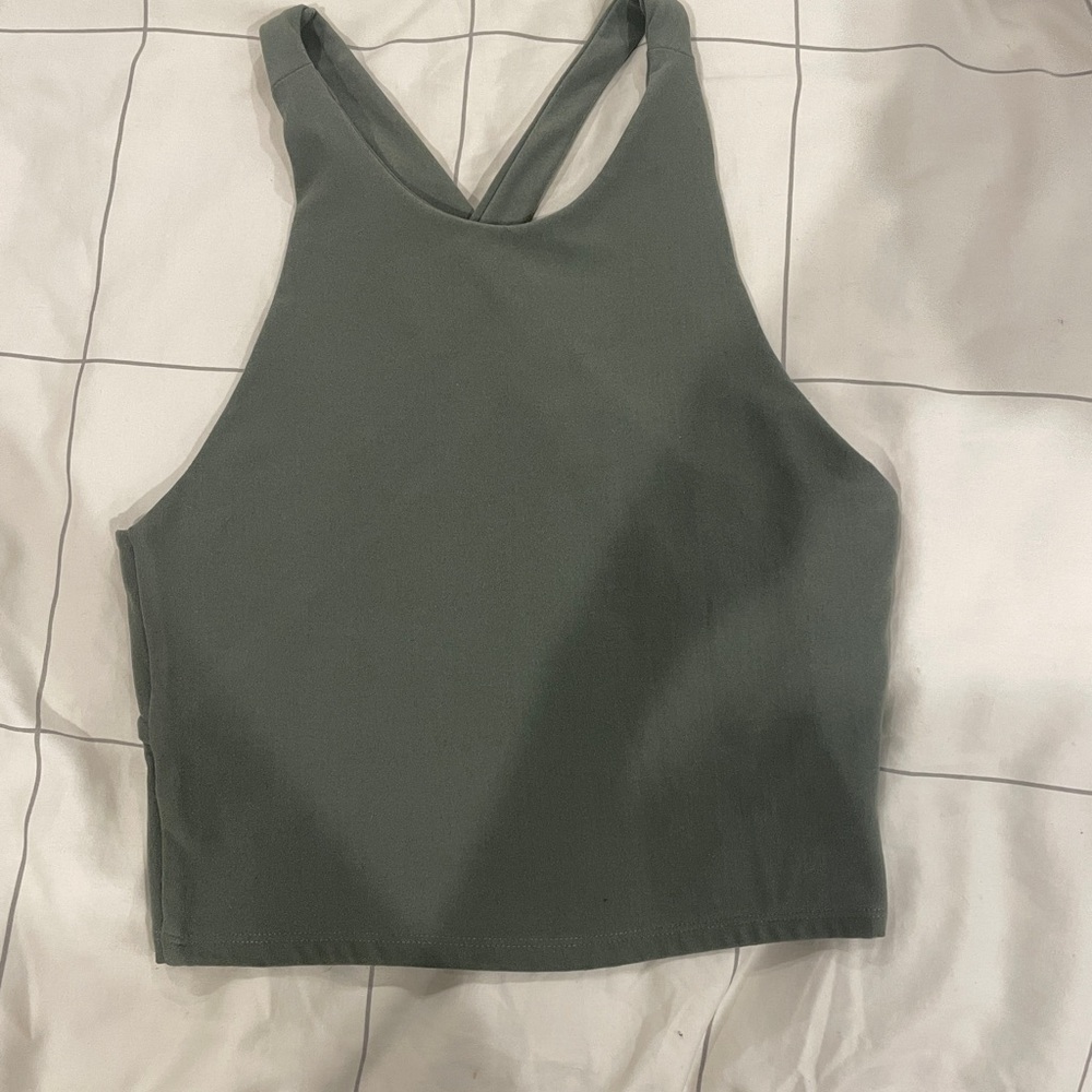 Soft Cross-Back Olive Top
